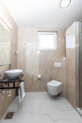 a bathroom with a toilet and a sink at ForS Resort & Spa in Belgrade