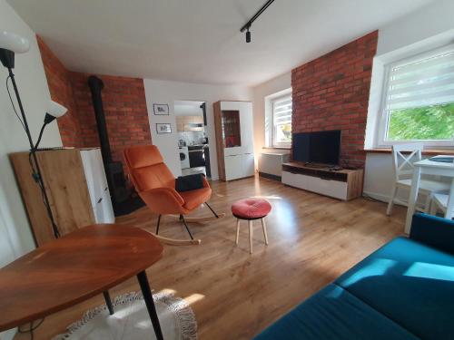 Кът за сядане в Apartament Chełmsko Śląskie