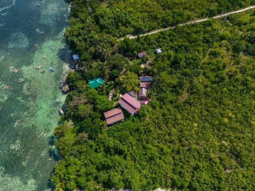 an aerial view of a house next to the ocean at Weyh's Studio #1 by the ocean 100Mbps in Panglao
