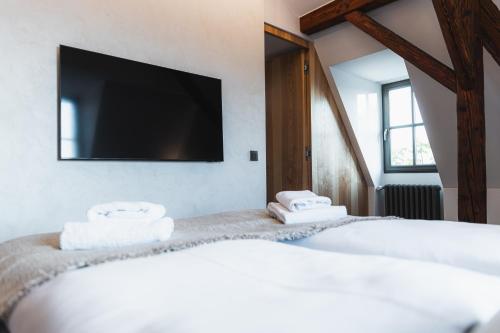 Postel nebo postele na pokoji v ubytování Hotel ALBRECHT