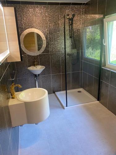Koupelna v ubytování Ferienhaus Maximilian
