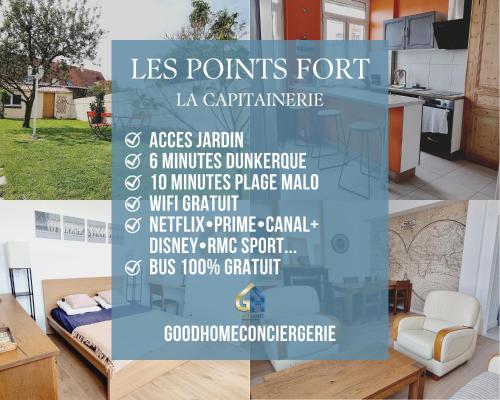 a collage of photos of a living room and a house at Villa Marine*La Capitainerie in Coudekerque-Branche