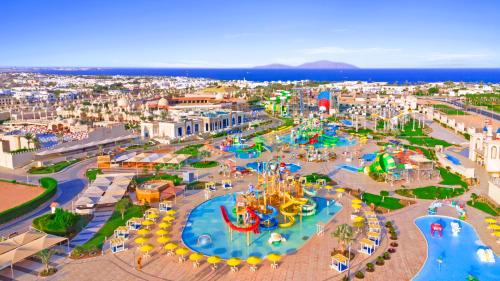 an aerial view of a water park at a resort at Pickalbatros Aqua Park Sharm El Sheikh in Sharm El Sheikh