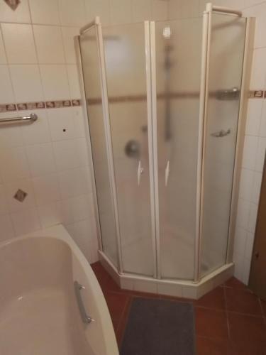 Bilik mandi di Ferienwohnung Franz