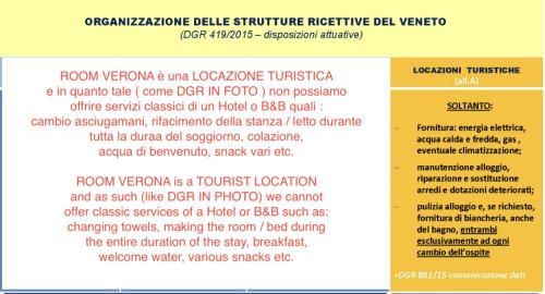 a screenshot of a menu for a restaurant at Room Verona Ai Conti in Verona