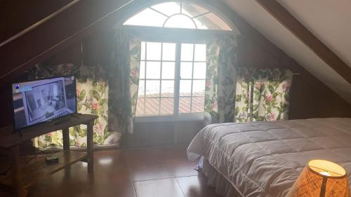 a bedroom with a bed and a window at OceanFront Bungalows - Paradise Rentals in Santa Catalina