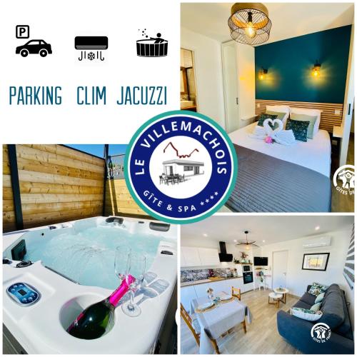 Gîte & Spa Le Villemachois - 4 étoiles - Jacuzzi couvert - Calme et Indépendant - Clim - Parking - 5 min Carcassonne