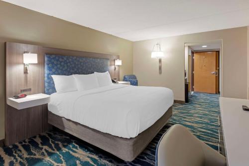 格林維爾的住宿－Comfort Inn & Suites Greenville Near Convention Center，一张大白色的床,位于酒店客房内