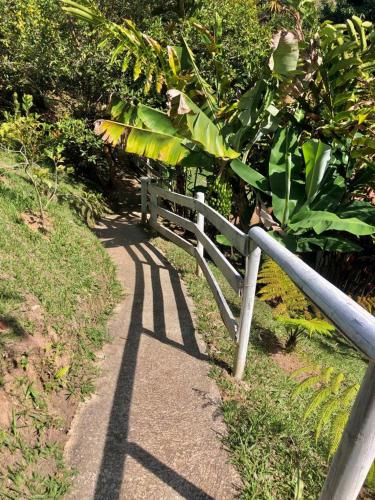 a fence next to a path next to some plants at La Comarca Guatapé in Guatapé