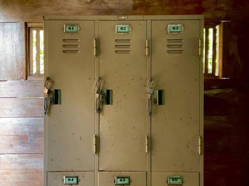 a bunch of lockers sitting in a room at Cabinthai in Mae Chaem