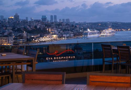 een uitzicht op de stad vanaf het dak van een gebouw bij Demiray Hotel Old City in Istanbul