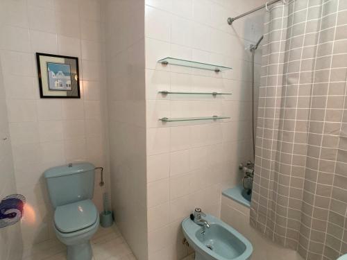 a bathroom with a toilet and a shower at Spanish Connection - Villa Morena in La Manga del Mar Menor