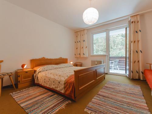 バードガシュタインにあるApartment Haus Reitl III-8 by Interhomeのベッドルーム1室(ベッド1台、大きな窓付)
