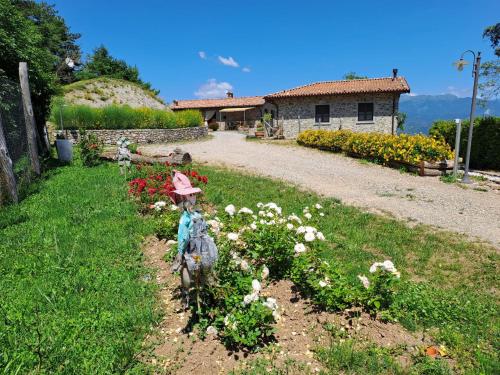 a garden with flowers and a house in the background at Apartment Le Bore-1 by Interhome in Sassi