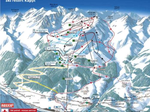 a detailed map of a ski resort at Apartment Silvretta by Interhome in Kappl