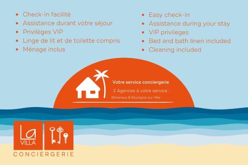 a marketing diagram of a vip experience at Wimereux, maison familiale entre plage et campagne in Wimille
