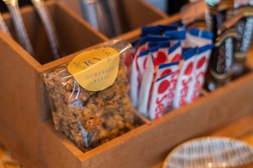a box filled with food and drinks on a table at River View in Potchefstroom