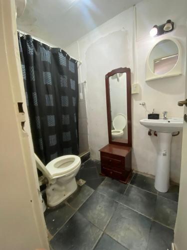 ein Bad mit einem WC und einem Waschbecken in der Unterkunft Departamento in Concordia