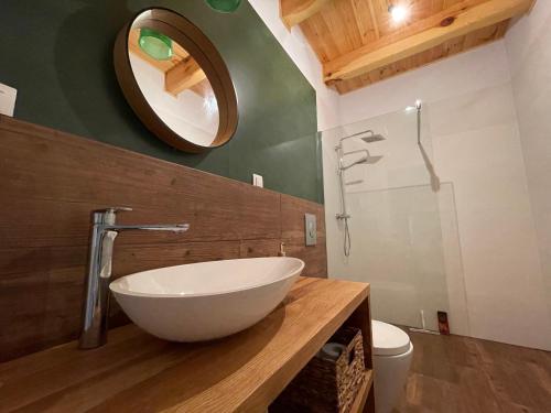 Ett badrum på Zielono - domek na Roztoczu