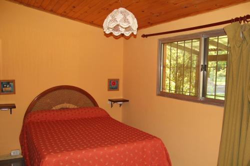 1 dormitorio con cama y ventana en Posada de la Rosarito en Brandsen