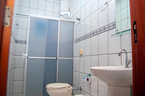 Koupelna v ubytování Pousada Emanuelli