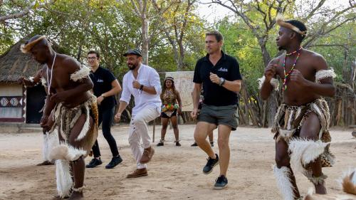 a group of men running around in a field at Lindiwe Safari Lodge in Hoedspruit