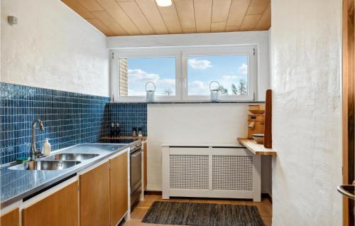cocina con fregadero y ventana en 4 Bedroom Beautiful Home In Brande, en Brande