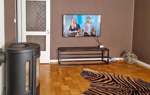 Et tv og/eller underholdning på 4 Bedroom Beautiful Home In Marmaverken