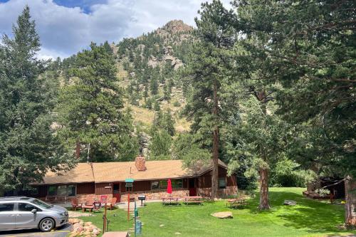 a house with a car parked in front of it at Castle Mountain Lodge in Estes Park