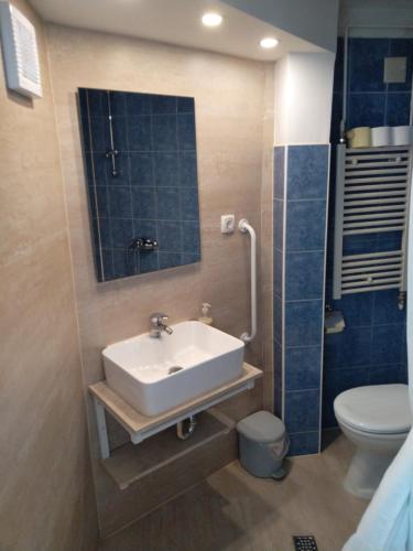 a bathroom with a sink and a toilet at Studio apartman Gašparić - središte do bolnice in Krapinske Toplice