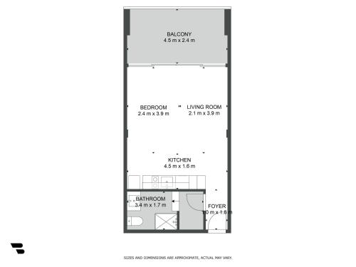 a floor plan of a house at Manukau Studio Apartments in Auckland