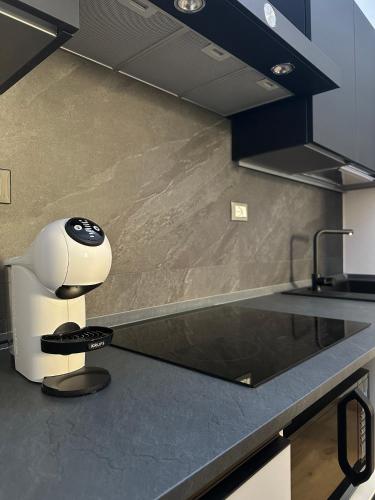 a kitchen counter with a weird looking appliance on it at Appartamento Vecchia Farmacia 111 in Scarperia