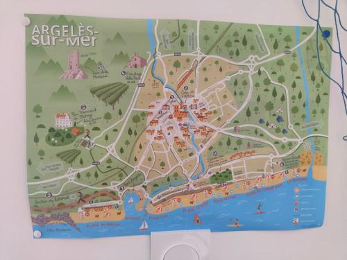 une carte de l'arrille-sur-mer dans l'établissement Bienvenue à la plage !, à Argelès-sur-Mer