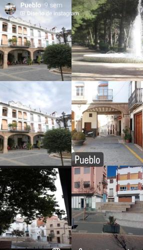 a collage of photos of a building and a plaza at RuralRusticHome in Altura