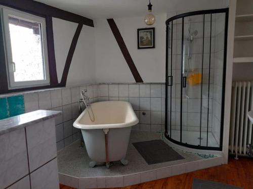 ห้องน้ำของ Historisches Fachwerkhaus im Herzen von Butzbach