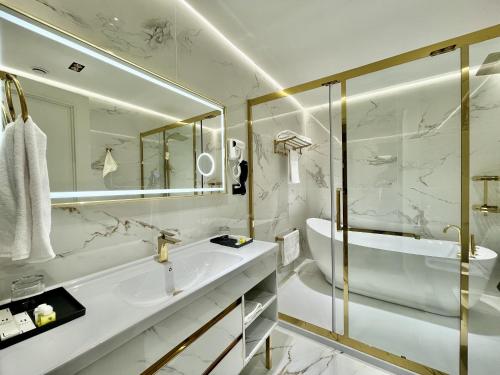 Koupelna v ubytování Hotel Sultan