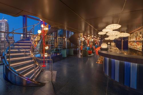 a view of a bar on the top of a building at W Sydney in Sydney