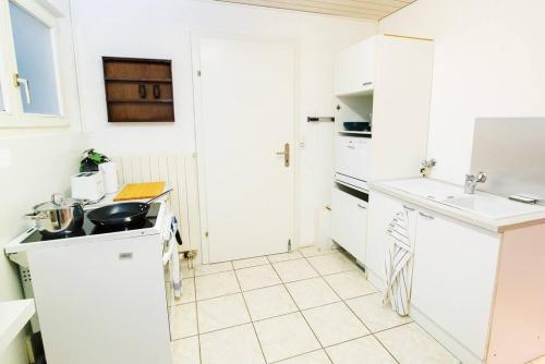 Kuchyň nebo kuchyňský kout v ubytování Lovely small flat with small garten view to RigiMountain