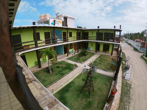 an aerial view of a building with a yard at Villas Marilu in Holbox Island
