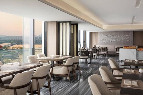 Marriott Nanjing South Hotelにあるシーティングエリア