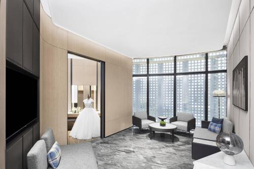 a rendering of a hotel lobby with a bride in the mirror at JW Marriott Shanghai Fengxian in Shanghai
