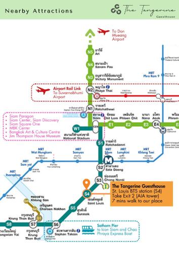 a map of the kuala lumpur subway at The Tangerine Guesthouse in Bangkok