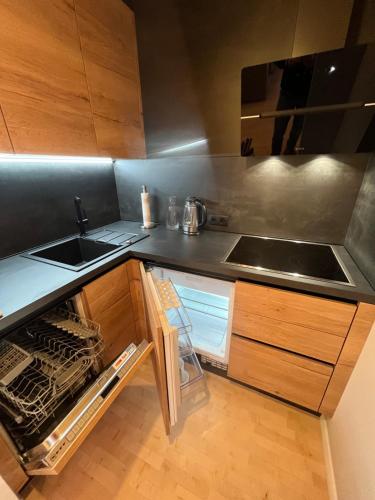 Una cocina o cocineta en Residence Burghof