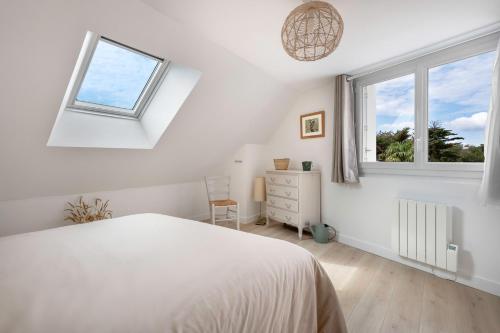 Postel nebo postele na pokoji v ubytování Maison cosy à 100m du Golfe du Morbihan