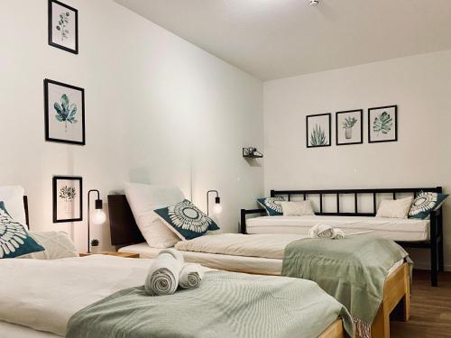 Postel nebo postele na pokoji v ubytování 3Zi-Barrierefrei-Zentral-Komfort