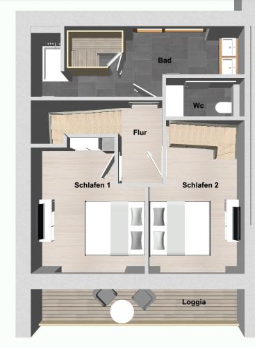 a floor plan of a house at Haus Berg-Ahorn in Büsum