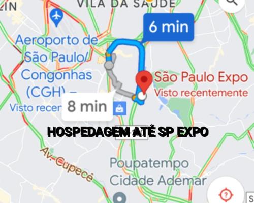 a map of the location of são paulo evolutions at SP Expo Inn - Metrô Conceição fácil acesso Congonhas e Autódromo in Sao Paulo