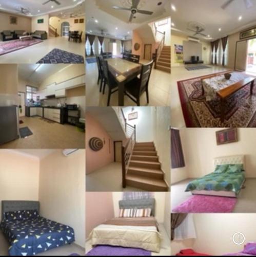 a collage of different pictures of a room at Ardhil Homestay Duyung in Melaka
