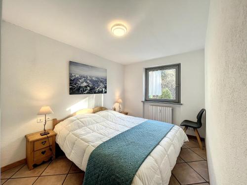 Un dormitorio con una cama grande y una ventana en Appartement Chamonix-Mont-Blanc, 4 pièces, 6 personnes - FR-1-507-74 en Chamonix-Mont-Blanc