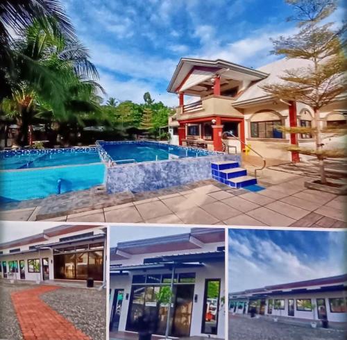 een collage van foto's van een huis en een zwembad bij Magooz Homestay in Magamomo
